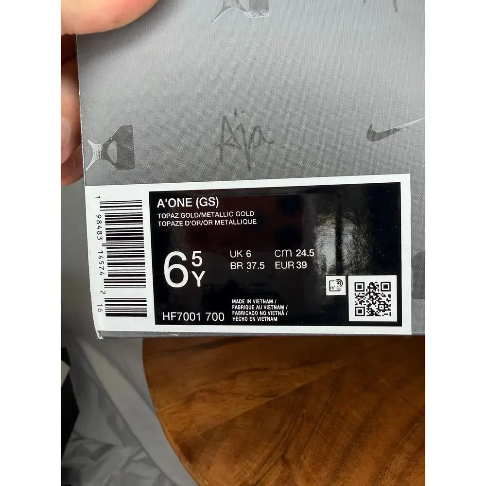 Nike A’One GS Topaz Gold Metallic Gold 6.5Y HF7001-700 MSRP $110